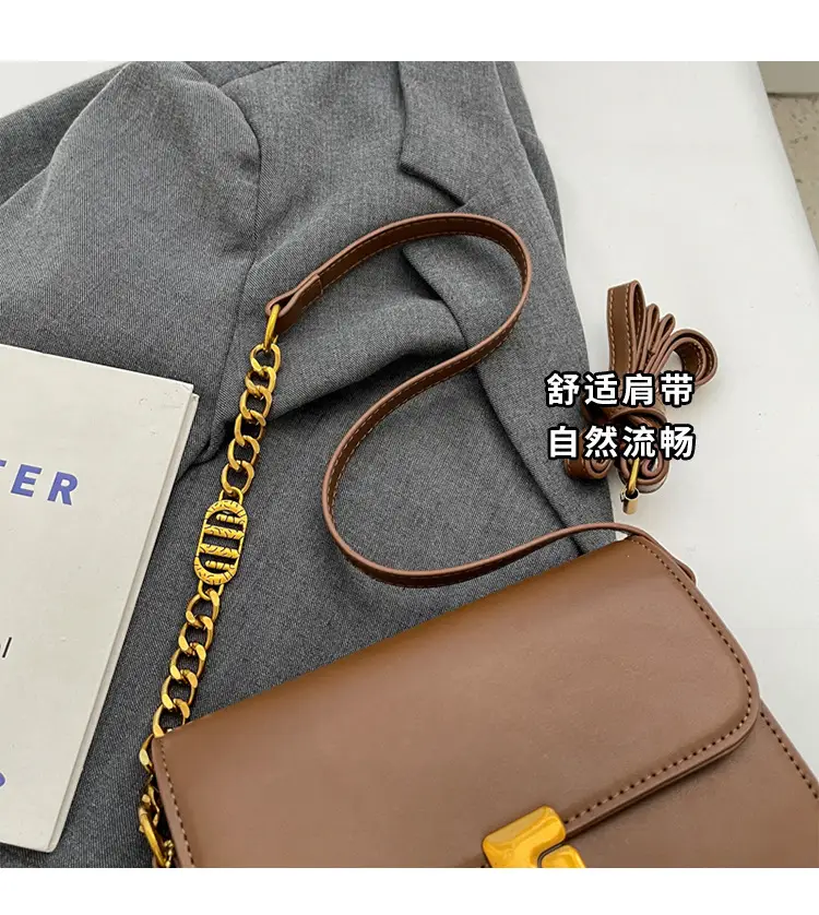 Black Crossbody Bag with Gold Chain & Clasp — feature 12
