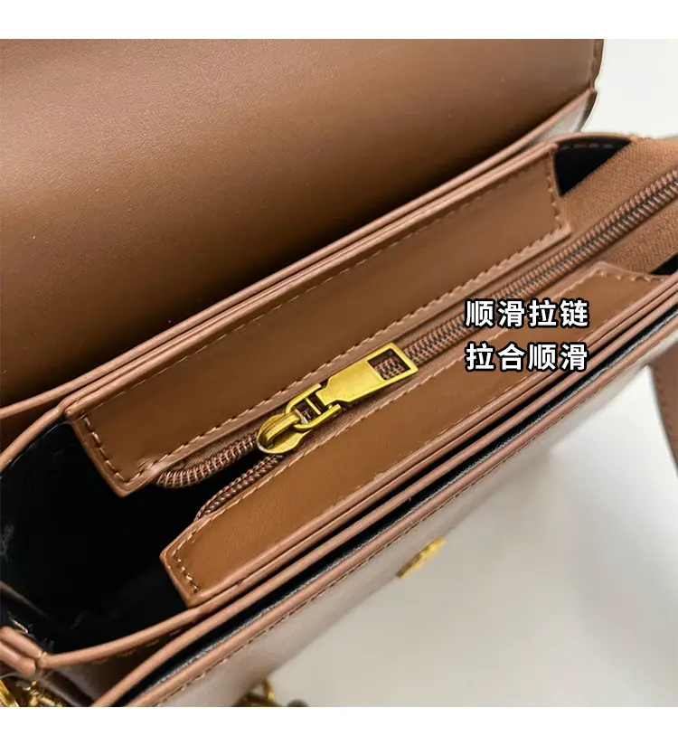 Black Crossbody Bag with Gold Chain & Clasp — feature 14
