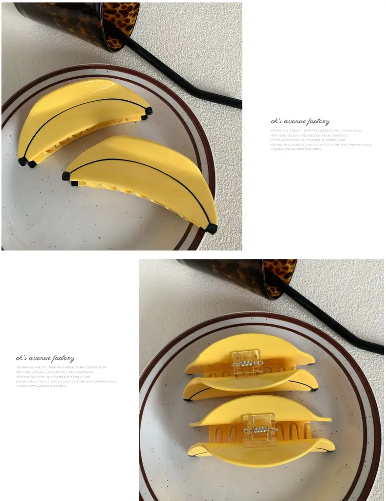 Yellow Banana Hair Clips for Back Head Updo and Hairpin — feature 9