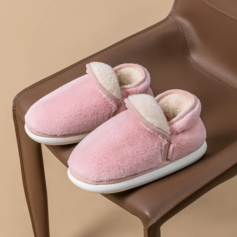 Cotton Slippers Women's Winter Heel Household Moon Shoes Home Indoor Warm Wool Slippers fleece-lined Winter Household Cotton Shoes - Image 8