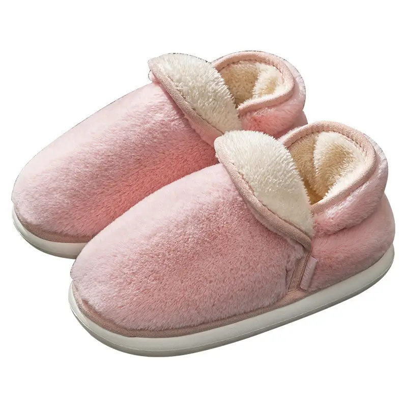 Cotton Slippers Women's Winter Heel Household Moon Shoes Home Indoor Warm Wool Slippers fleece-lined Winter Household Cotton Shoes - Image 11