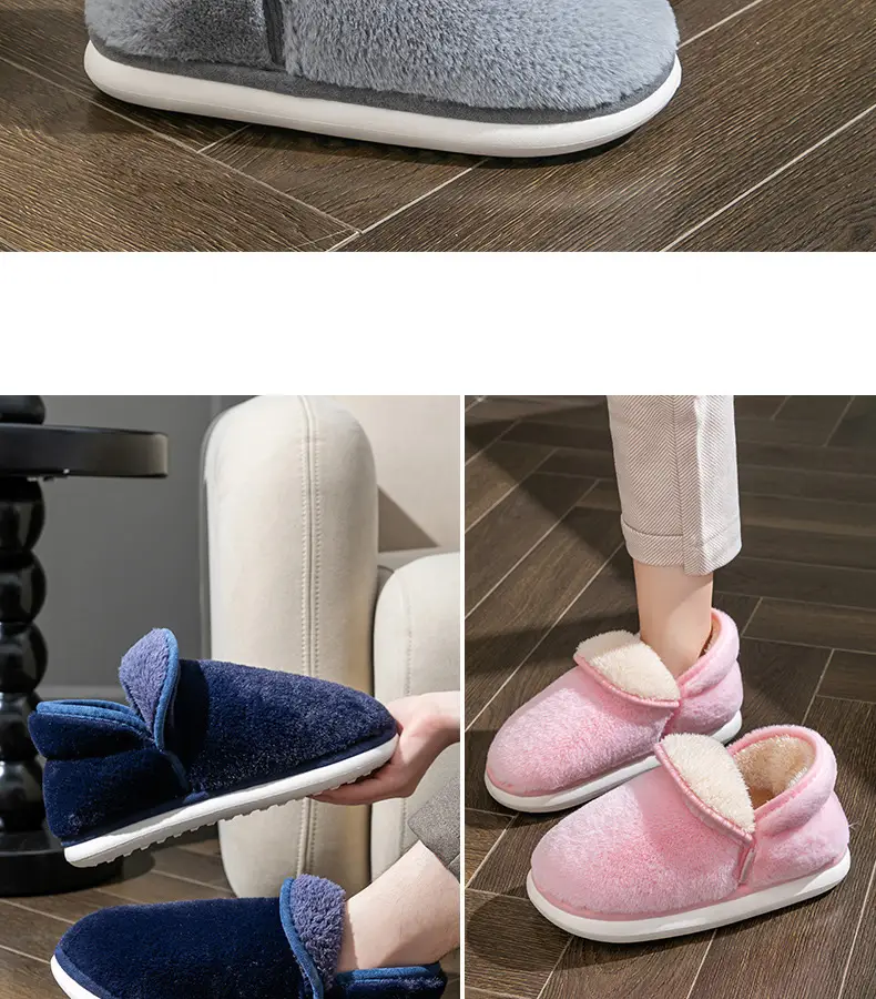 Cotton Slippers Women's Winter Heel Household Moon Shoes Home Indoor Warm Wool Slippers fleece-lined Winter Household Cotton Shoes — feature 20