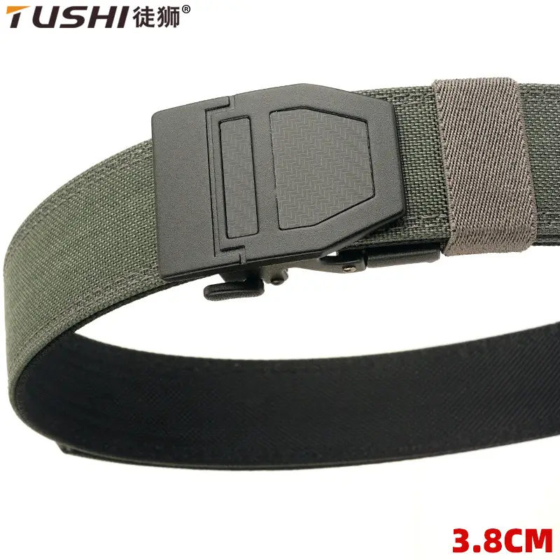 Double Layer Tactical Belt Men Military Outdoor Nylon 3.8 Buckle