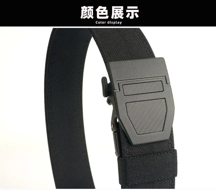 Double Layer Tactical Belt Men Military Outdoor Nylon 3.8 Buckle — feature 17