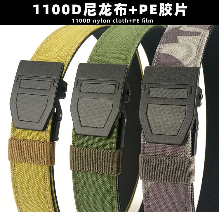 Double Layer Tactical Belt Men Military Outdoor Nylon 3.8 Buckle — feature 2