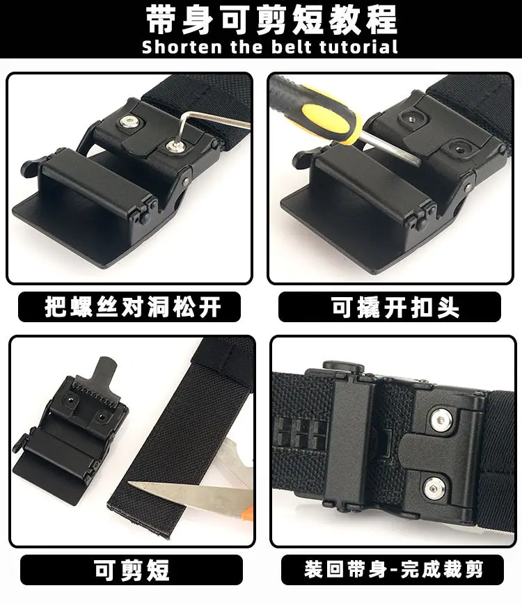 Double Layer Tactical Belt Men Military Outdoor Nylon 3.8 Buckle — feature 23