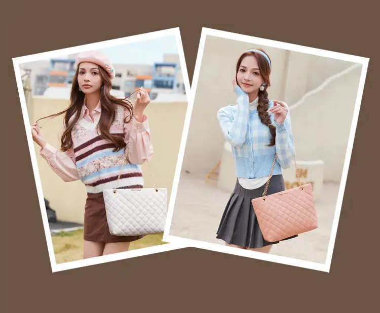 Light Blue Checkered Cardigan with Diamond Embroidery — feature 3