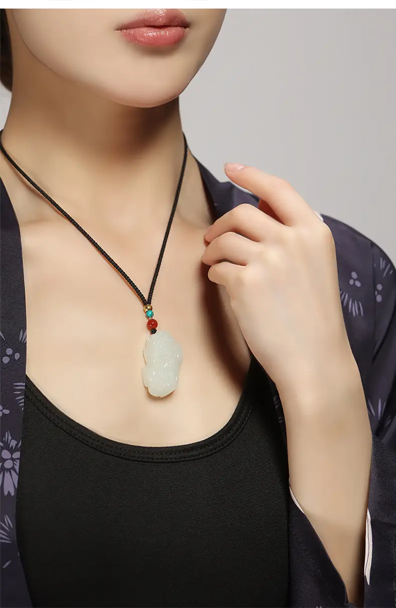White Jade Pixiu Pendant for Women Fortune Necklace — feature 5