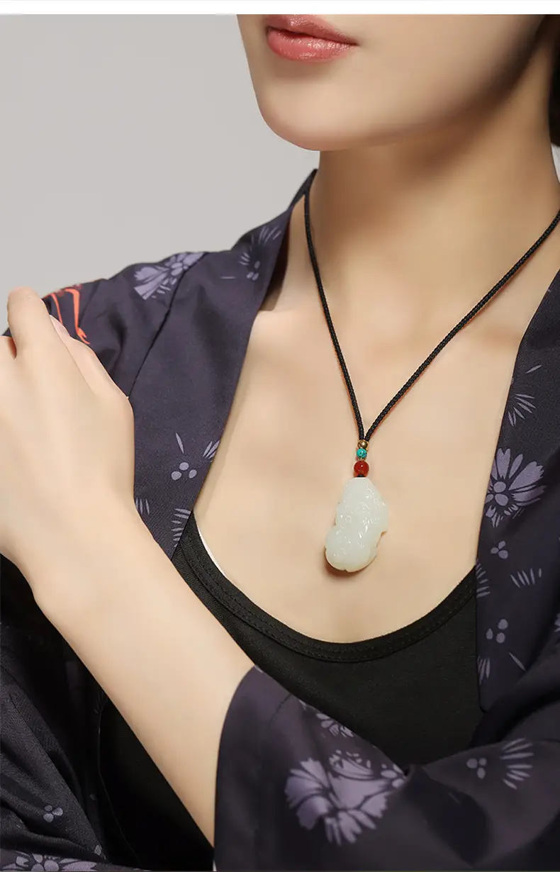 White Jade Pixiu Pendant for Women Fortune Necklace — feature 6
