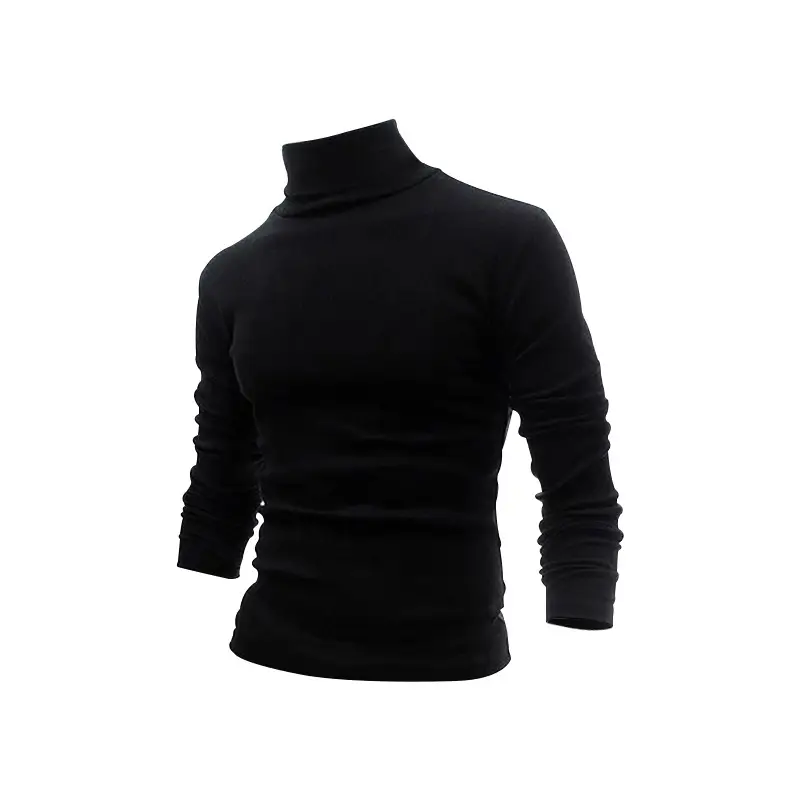 2025 Men Pure Color Turtleneck Long Sleeve Knitwear — feature 14