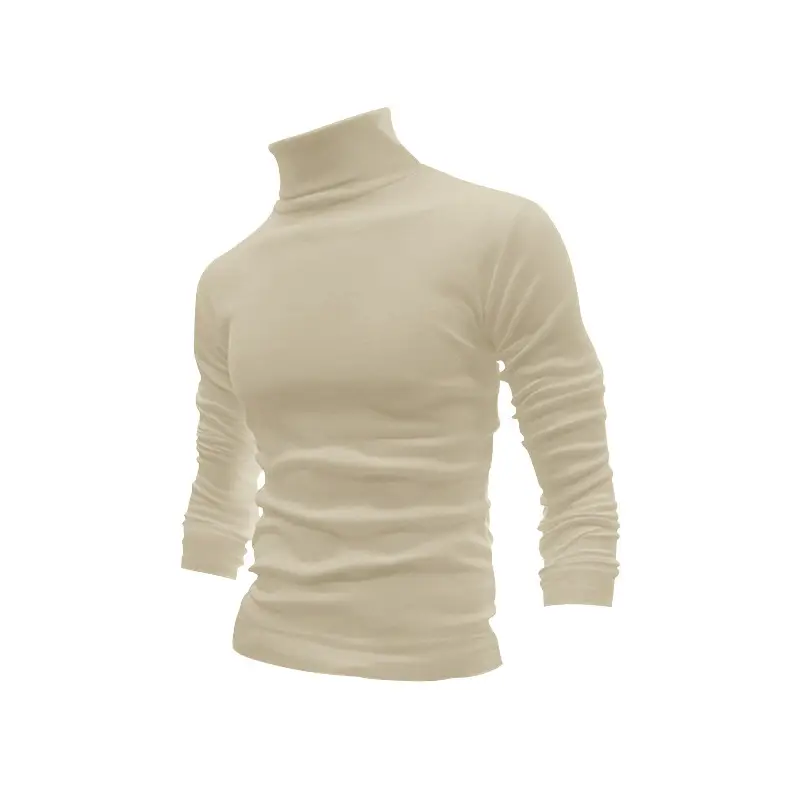 2025 Men Pure Color Turtleneck Long Sleeve Knitwear - Image 4