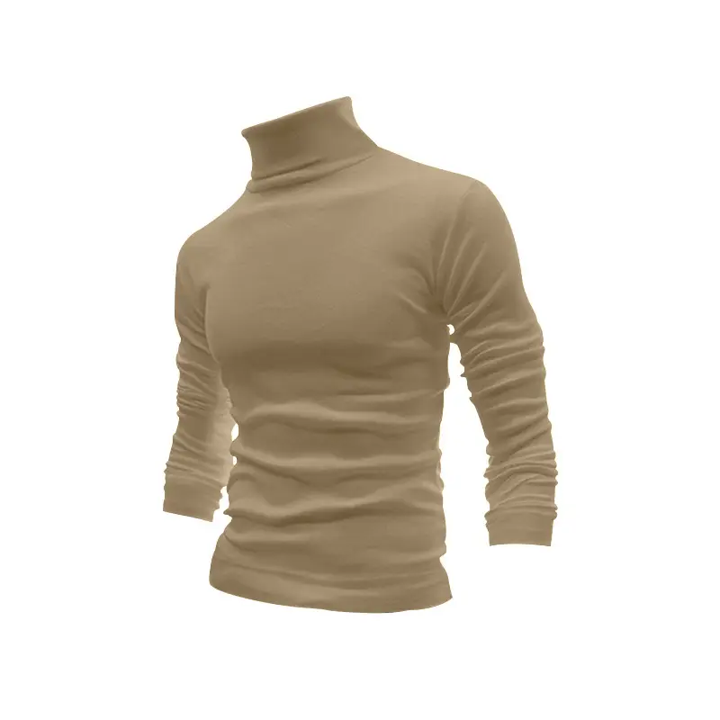 2025 Men Pure Color Turtleneck Long Sleeve Knitwear - Image 5