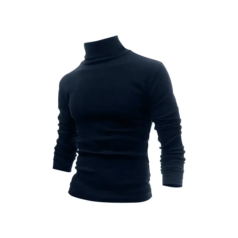 2025 Men Pure Color Turtleneck Long Sleeve Knitwear - Image 6