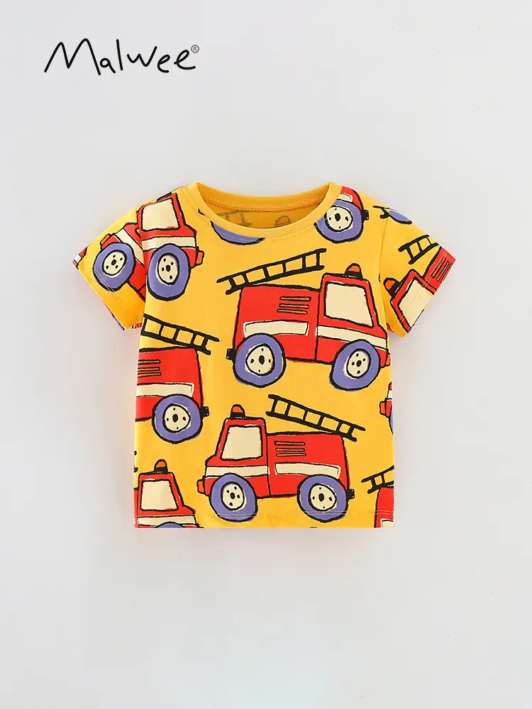 Malwee Boys Printed T-Shirt Summer Crew Neck Short Sleeve