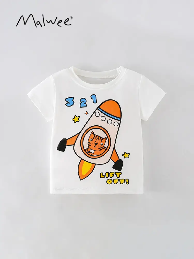 Malwee Boys White Summer T-Shirt Round Neck - Image 4