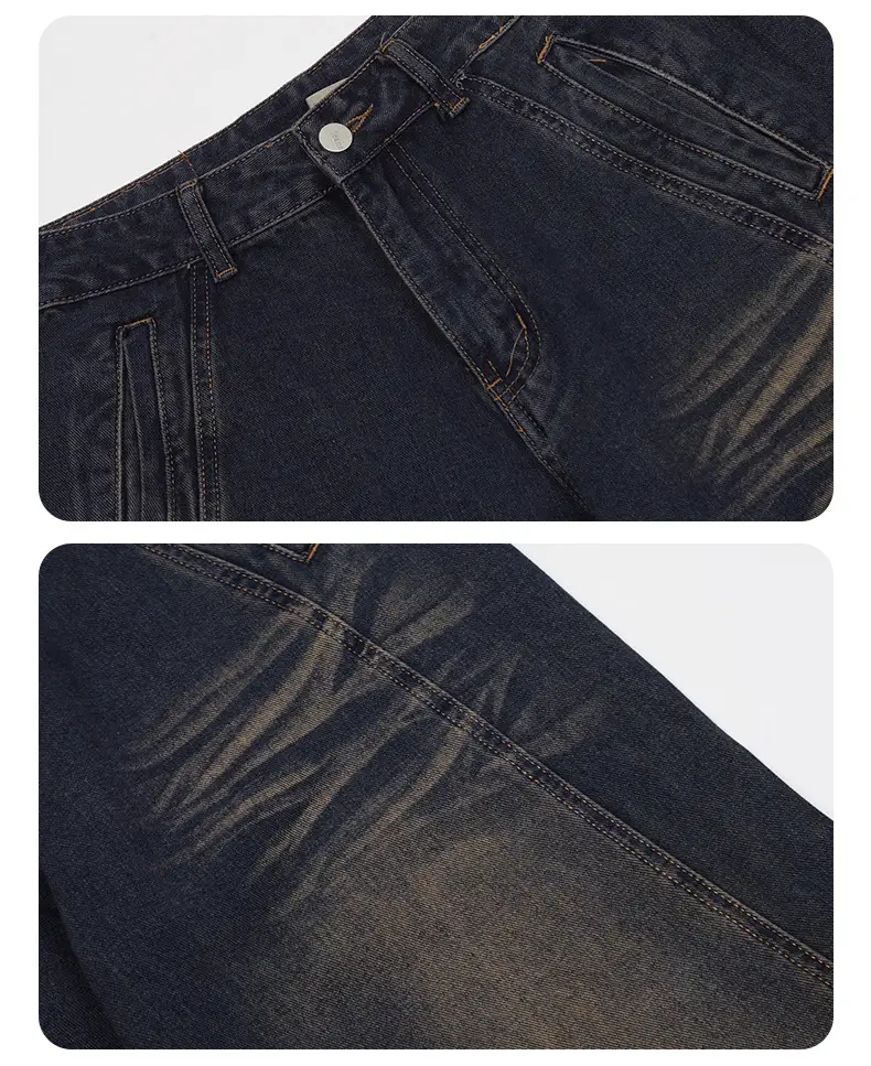OREETA Wash Dark Blue Straight Jeans Men — feature 11