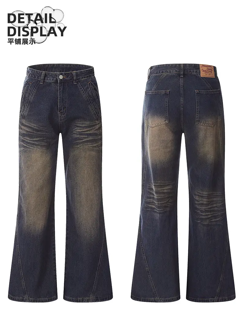 OREETA Wash Dark Blue Straight Jeans Men — feature 9