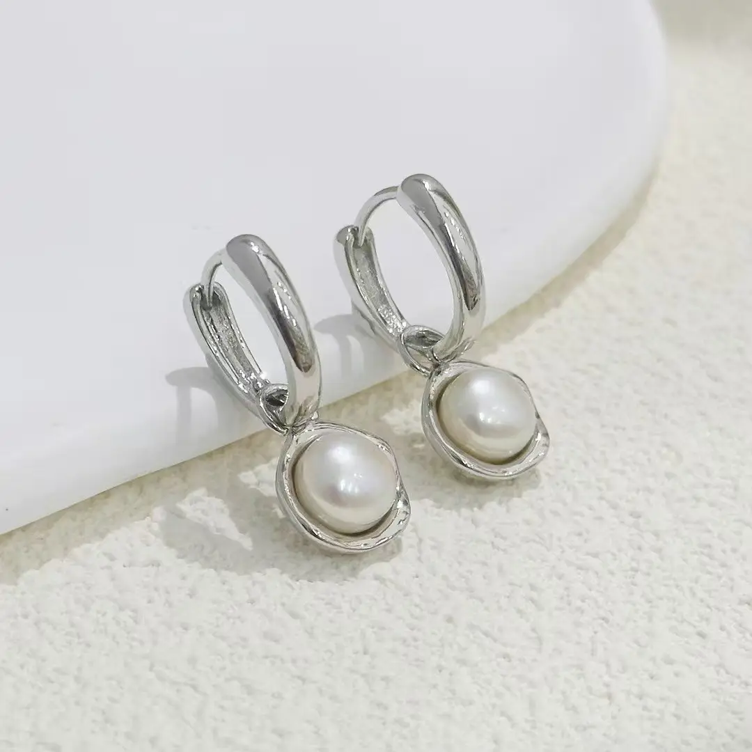 18K Gold Plated Pearl Earrings Set of 3 - Image 4