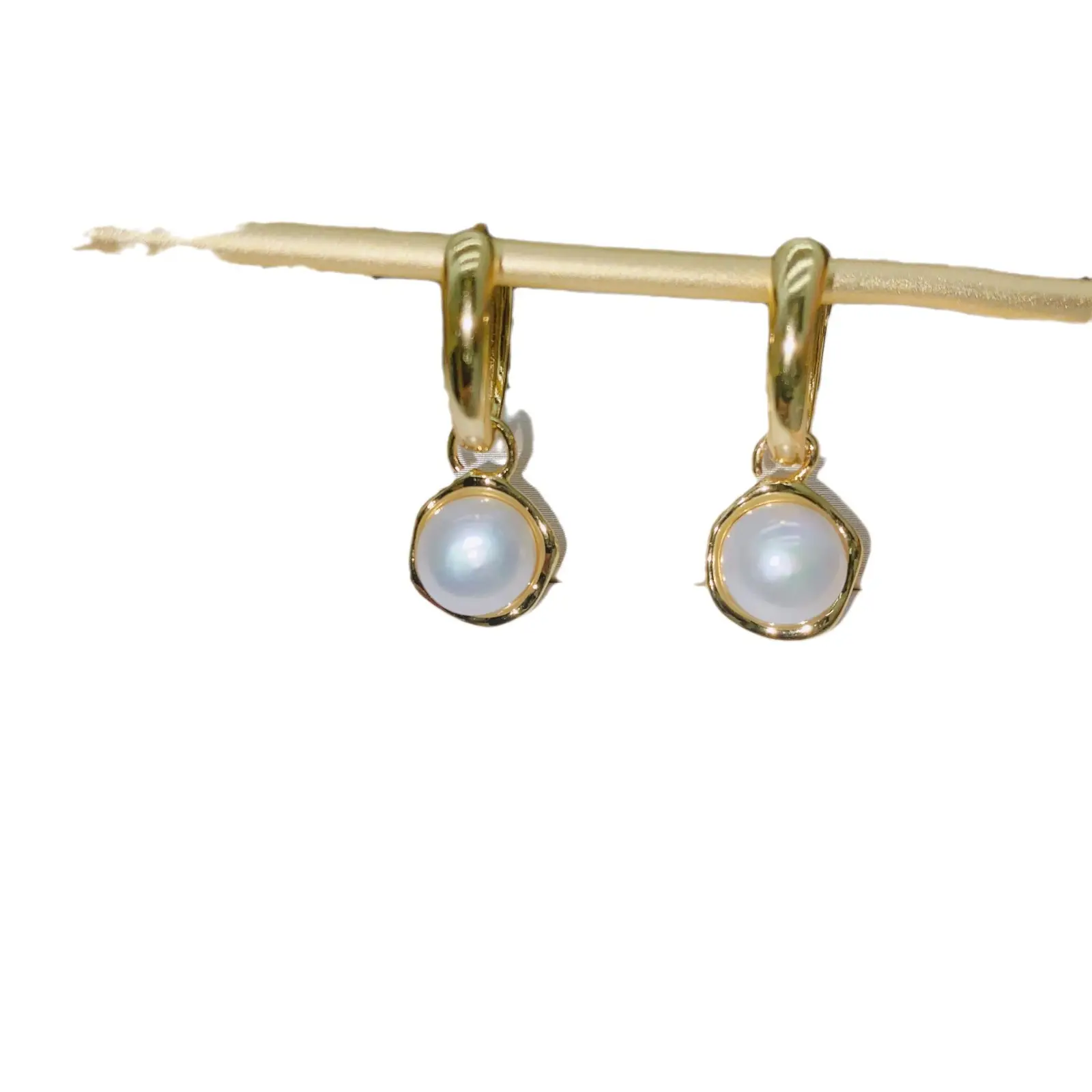 18K Gold Plated Pearl Earrings Set of 3 - Image 7