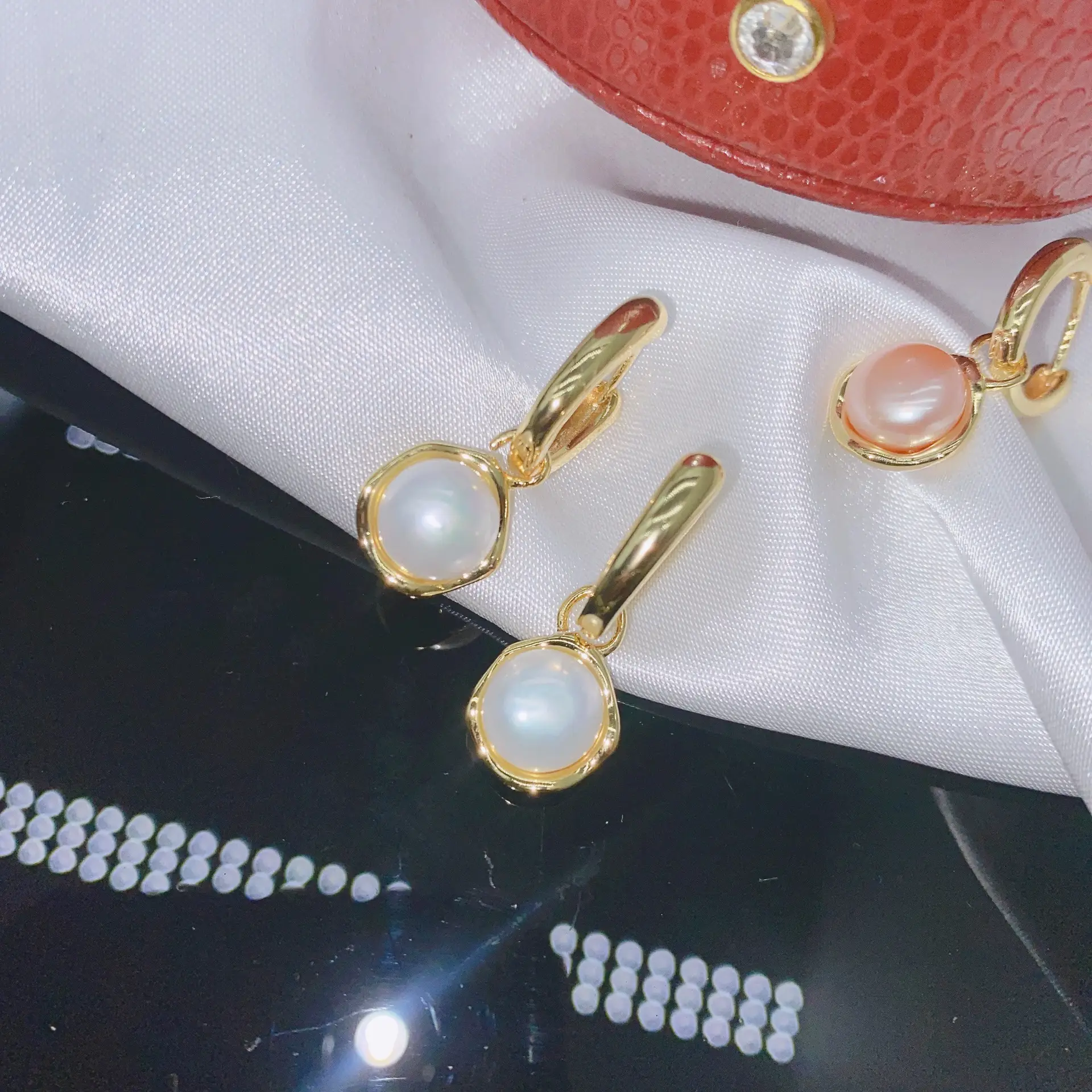 18K Gold Plated Pearl Earrings Set of 3 — feature 6