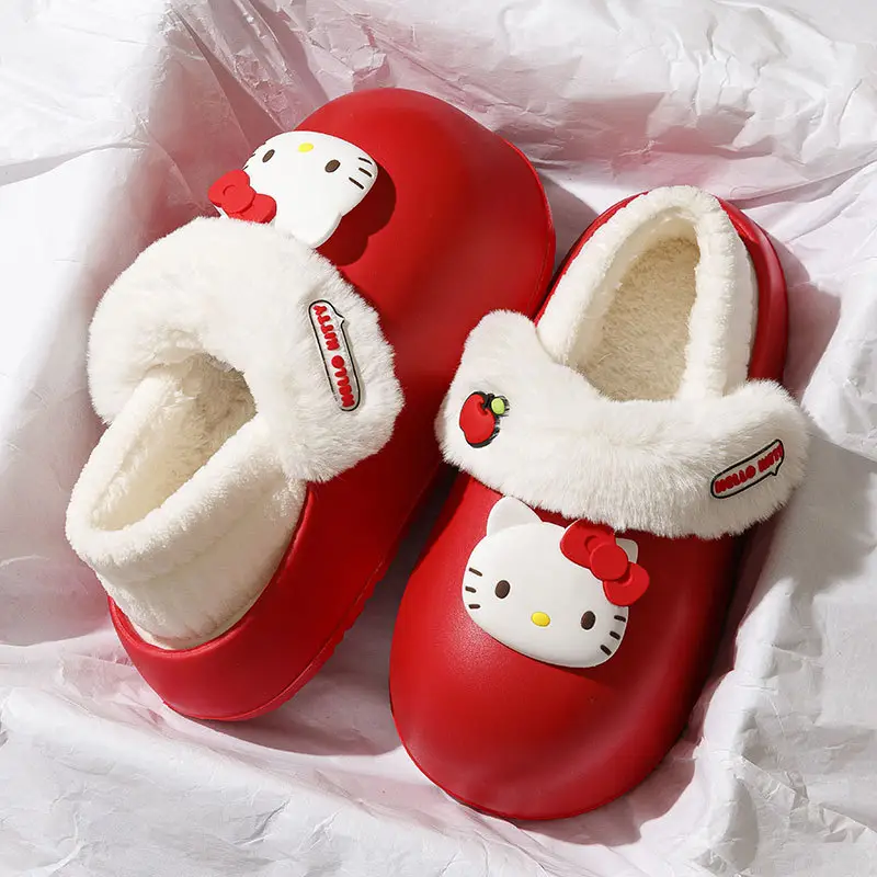 Sanrio cotton-padded shoes women's winter New fleece-lined warm non-slip home indoor and outdoor wear removable cotton slippers - Image 5