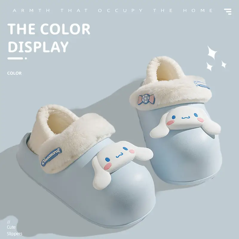 Sanrio cotton-padded shoes women's winter New fleece-lined warm non-slip home indoor and outdoor wear removable cotton slippers - Image 3