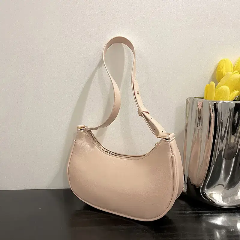 2024 Women's Black Shoulder Bag with Adjustable Strap - Image 8