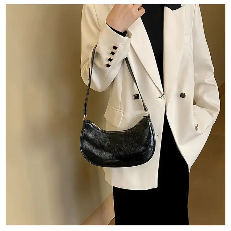 2024 Women's Black Shoulder Bag with Adjustable Strap — feature 16