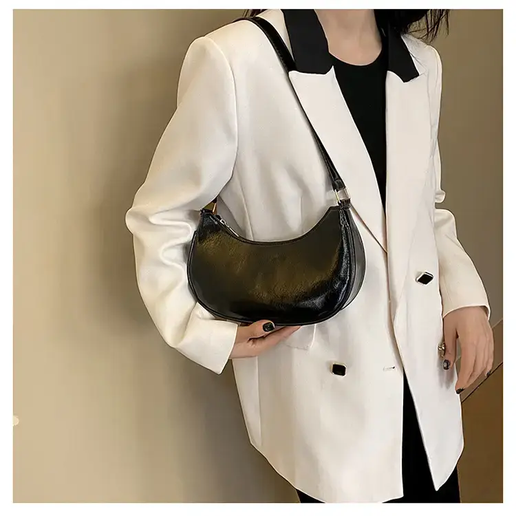 2024 Women's Black Shoulder Bag with Adjustable Strap — feature 18