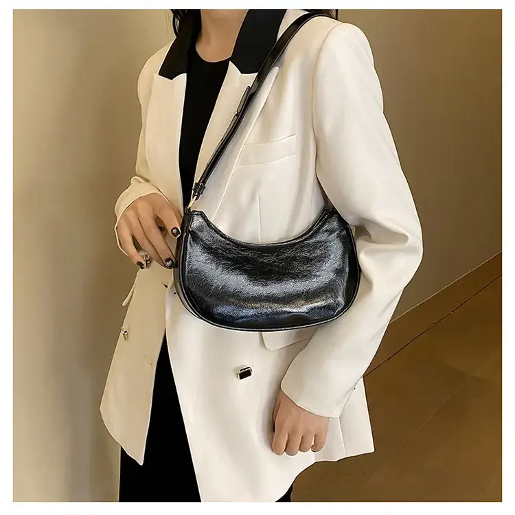 2024 Women's Black Shoulder Bag with Adjustable Strap — feature 19