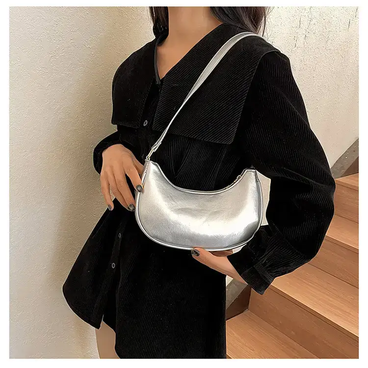 2024 Women's Black Shoulder Bag with Adjustable Strap — feature 9
