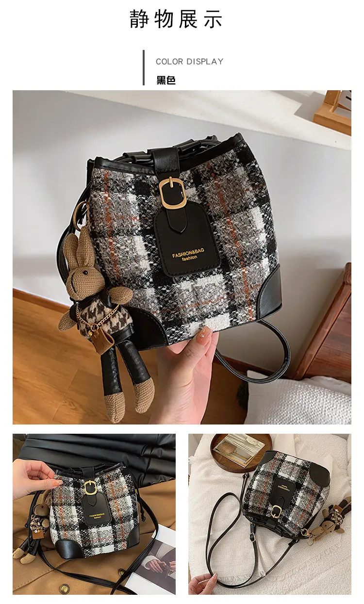 Plaid Woolen Crossbody Bag for Women Winter 2023 — feature 17
