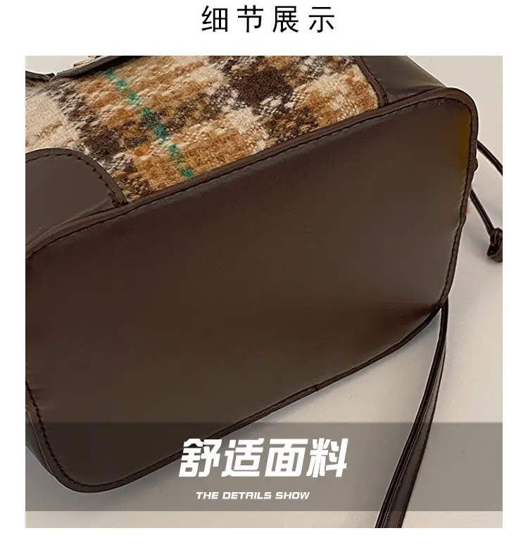 Plaid Woolen Crossbody Bag for Women Winter 2023 — feature 4