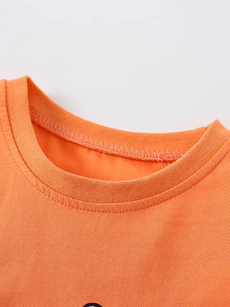 Orange Printed T-Shirt for Boys Summer Casual Wear - Image 4