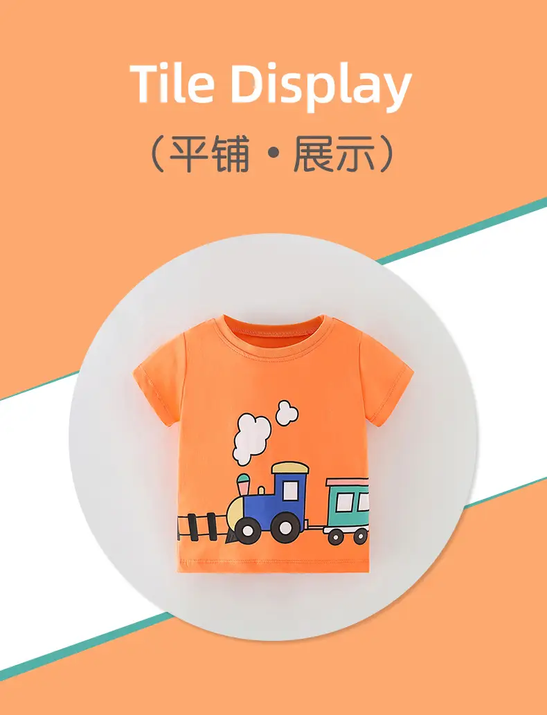 Orange Printed T-Shirt for Boys Summer Casual Wear — feature 12
