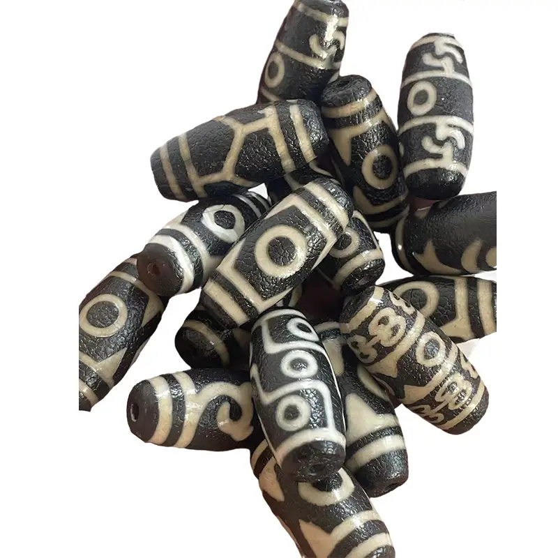 30mm Antique Black & White Agate Beads Loose Wholesale - Image 5