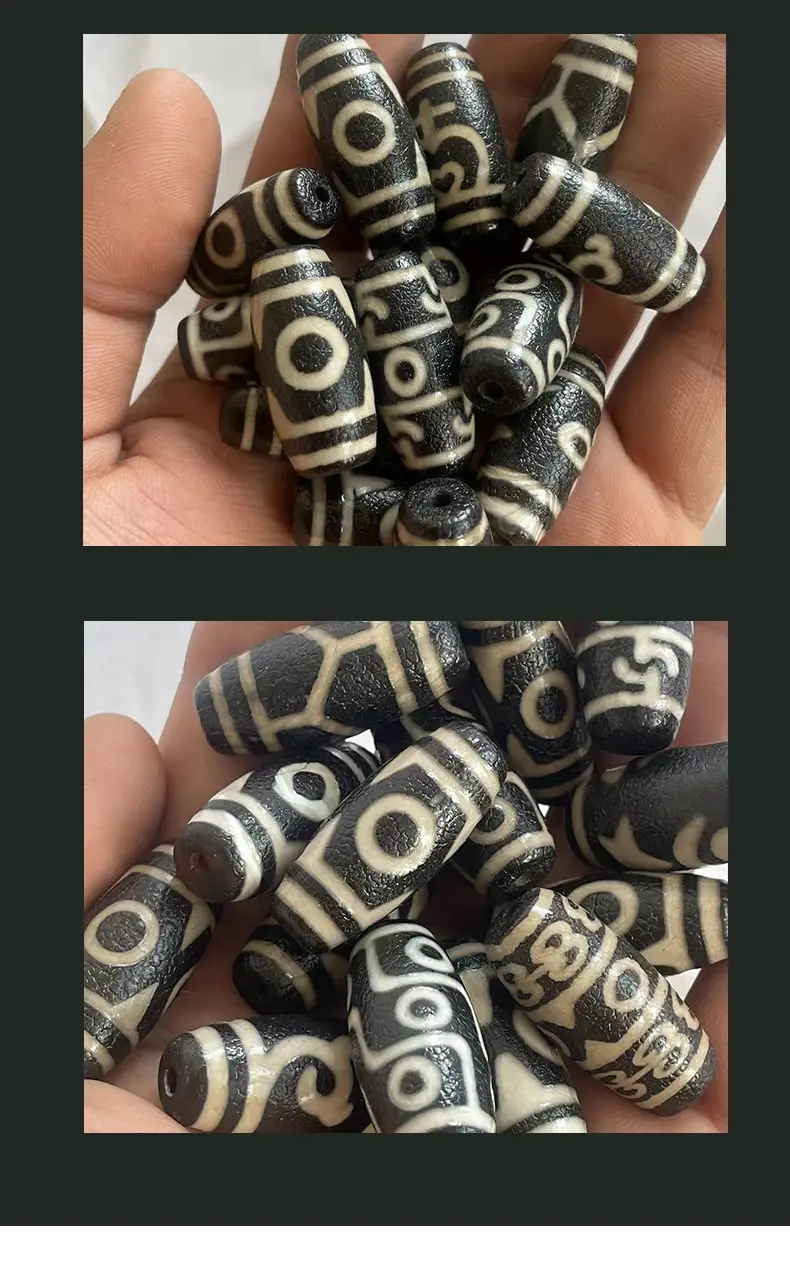 30mm Antique Black & White Agate Beads Loose Wholesale — feature 8