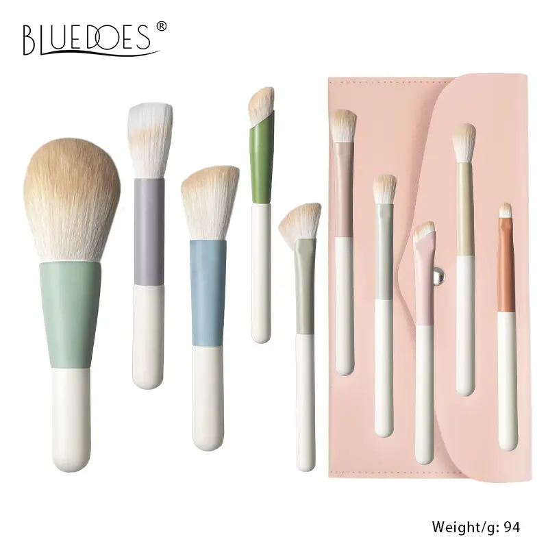 10-Piece Makeup Brush Set with Soft Beads & Colorful Handles