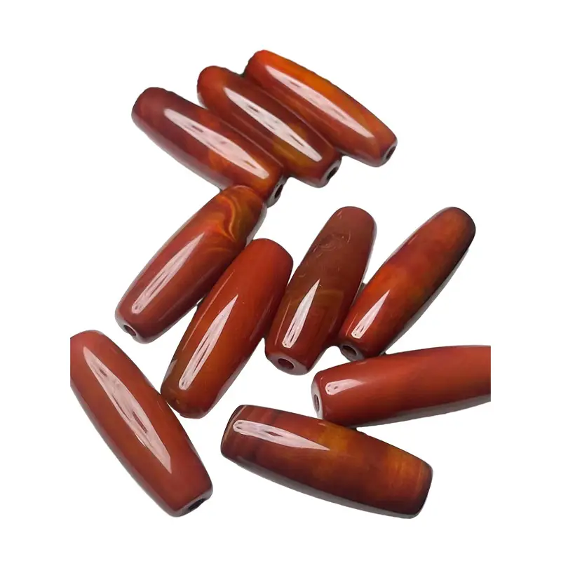 Warring States Red Agate Jewelry 15x40mm Handmade - Image 5