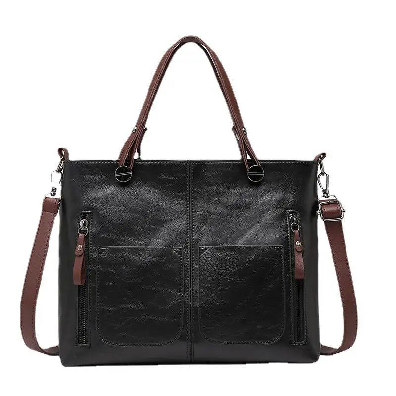 Brown Leather Shoulder Bag with Crossbody Strap - Image 8