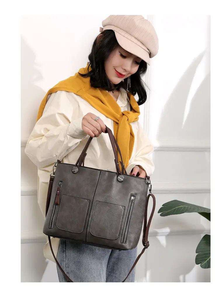 Brown Leather Shoulder Bag with Crossbody Strap — feature 13