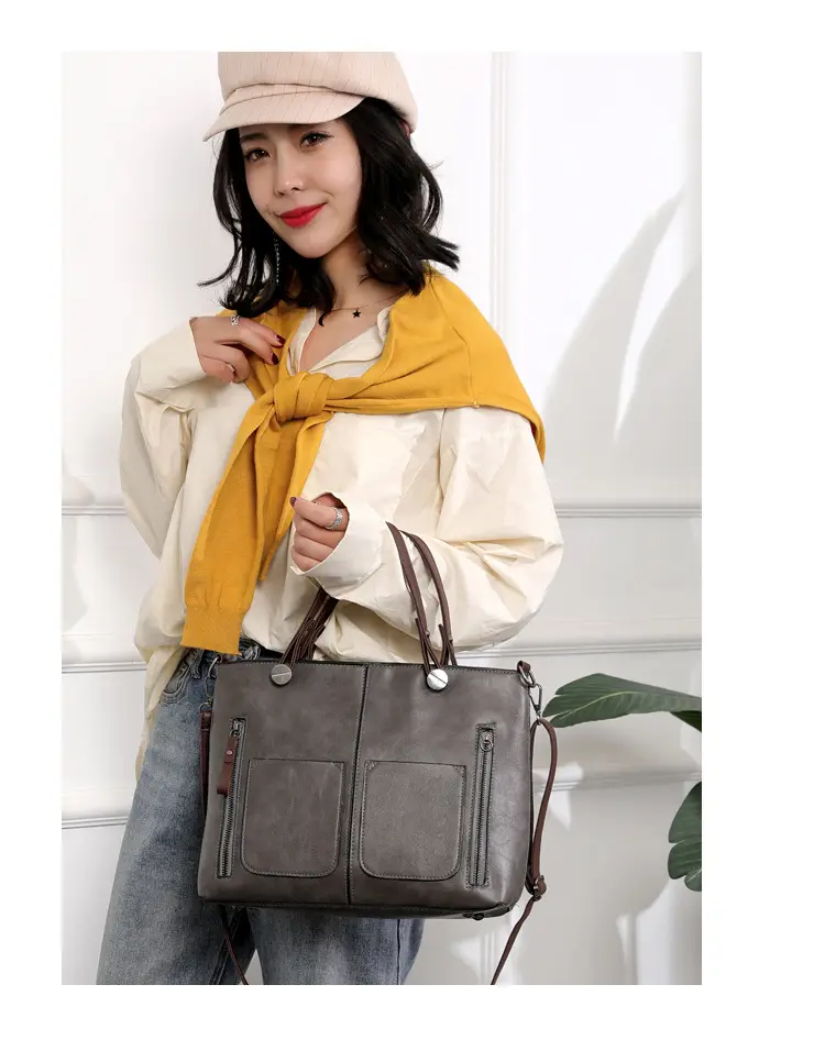 Brown Leather Shoulder Bag with Crossbody Strap — feature 14
