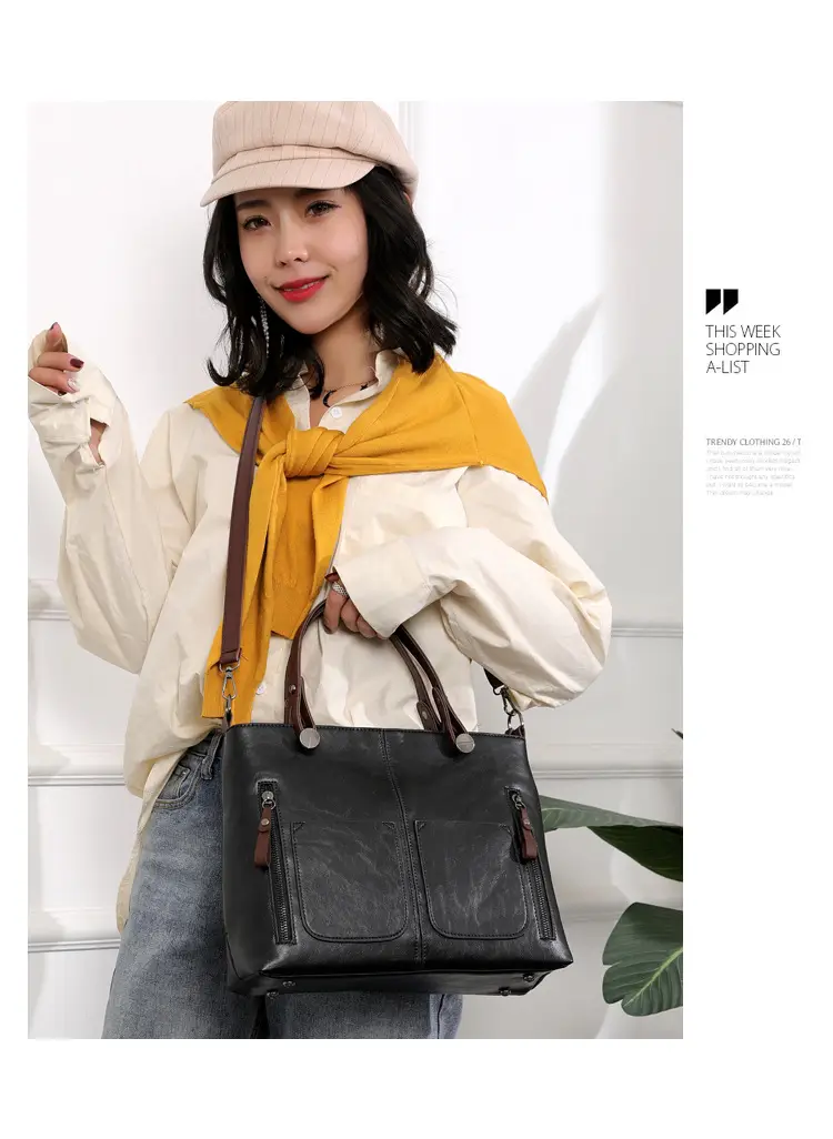 Brown Leather Shoulder Bag with Crossbody Strap — feature 15