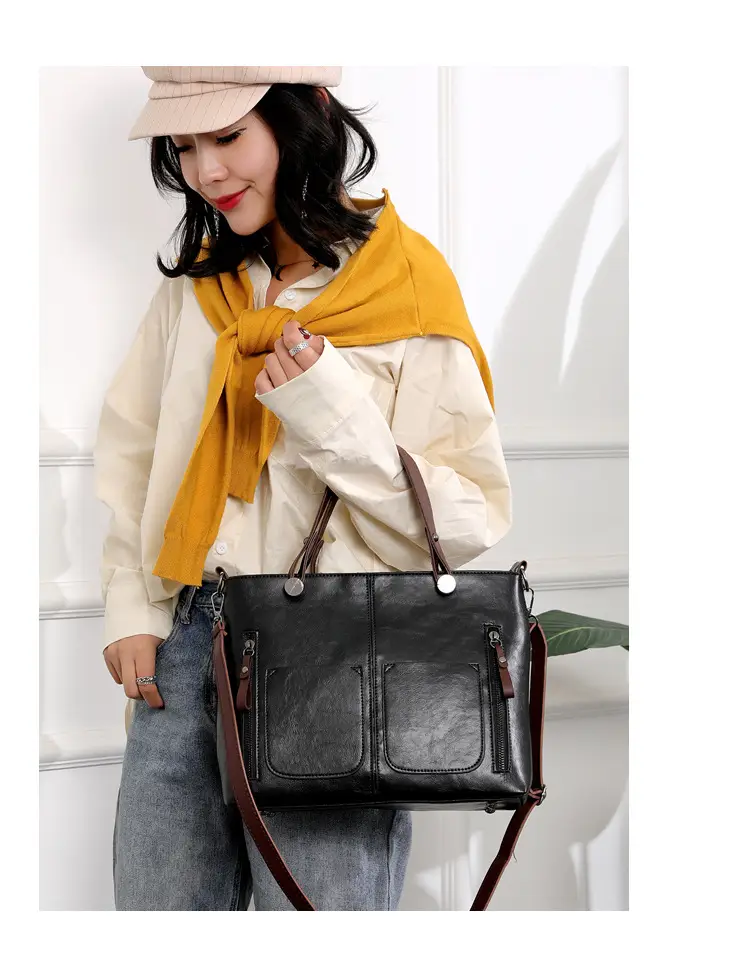 Brown Leather Shoulder Bag with Crossbody Strap — feature 17