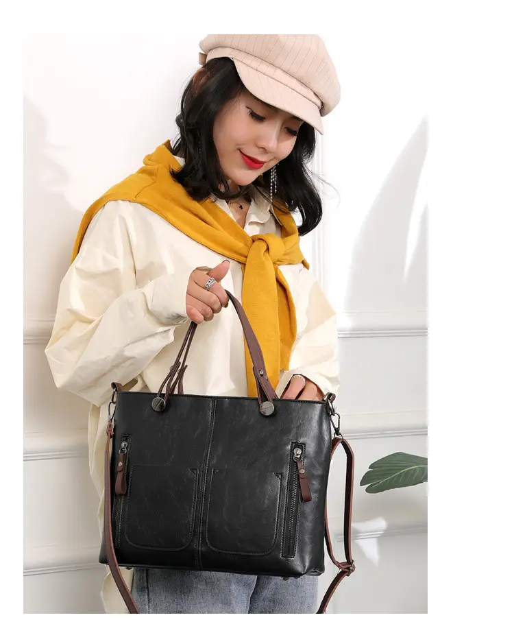 Brown Leather Shoulder Bag with Crossbody Strap — feature 18
