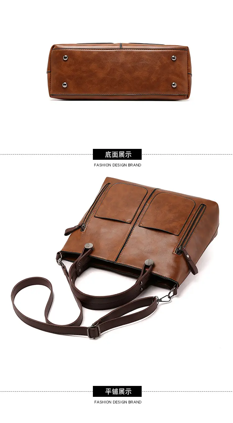 Brown Leather Shoulder Bag with Crossbody Strap — feature 24