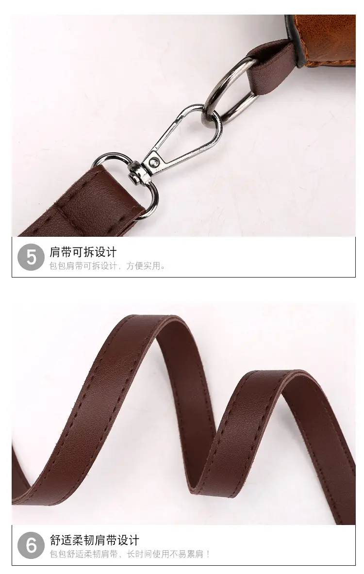 Brown Leather Shoulder Bag with Crossbody Strap — feature 27