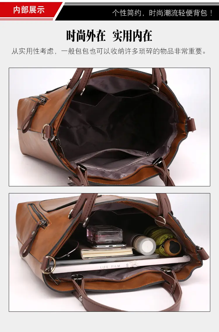 Brown Leather Shoulder Bag with Crossbody Strap — feature 28