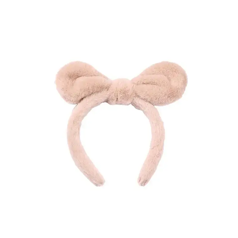 Plush Rabbit Ears Face Wash Headband for Women