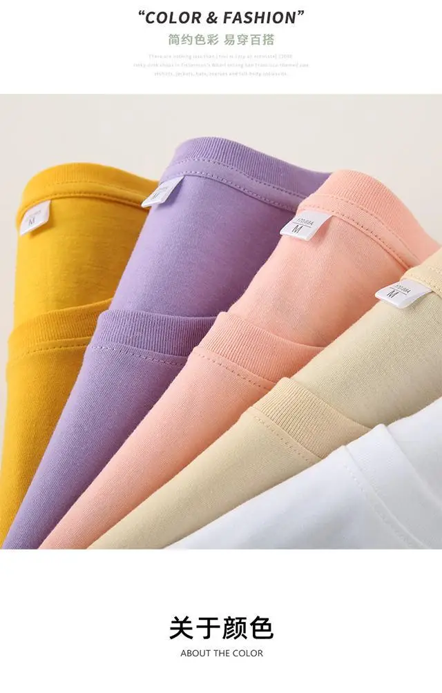 Japanese Korean Pure Cotton Black T-Shirt Women Summer Slim Fit — feature 10